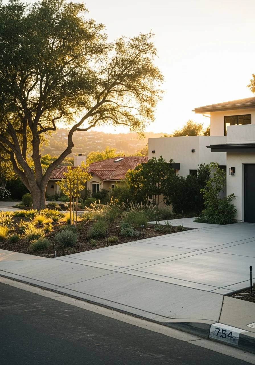Thousand Oaks residential street showing mixed architectural styles and community character.